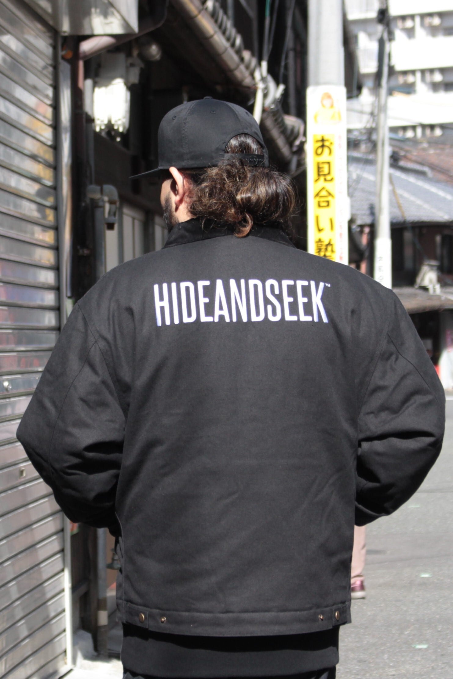 HIDE AND SEEK】Zip Work Jacket(24aw) -BLACK (ハイドアンドシーク