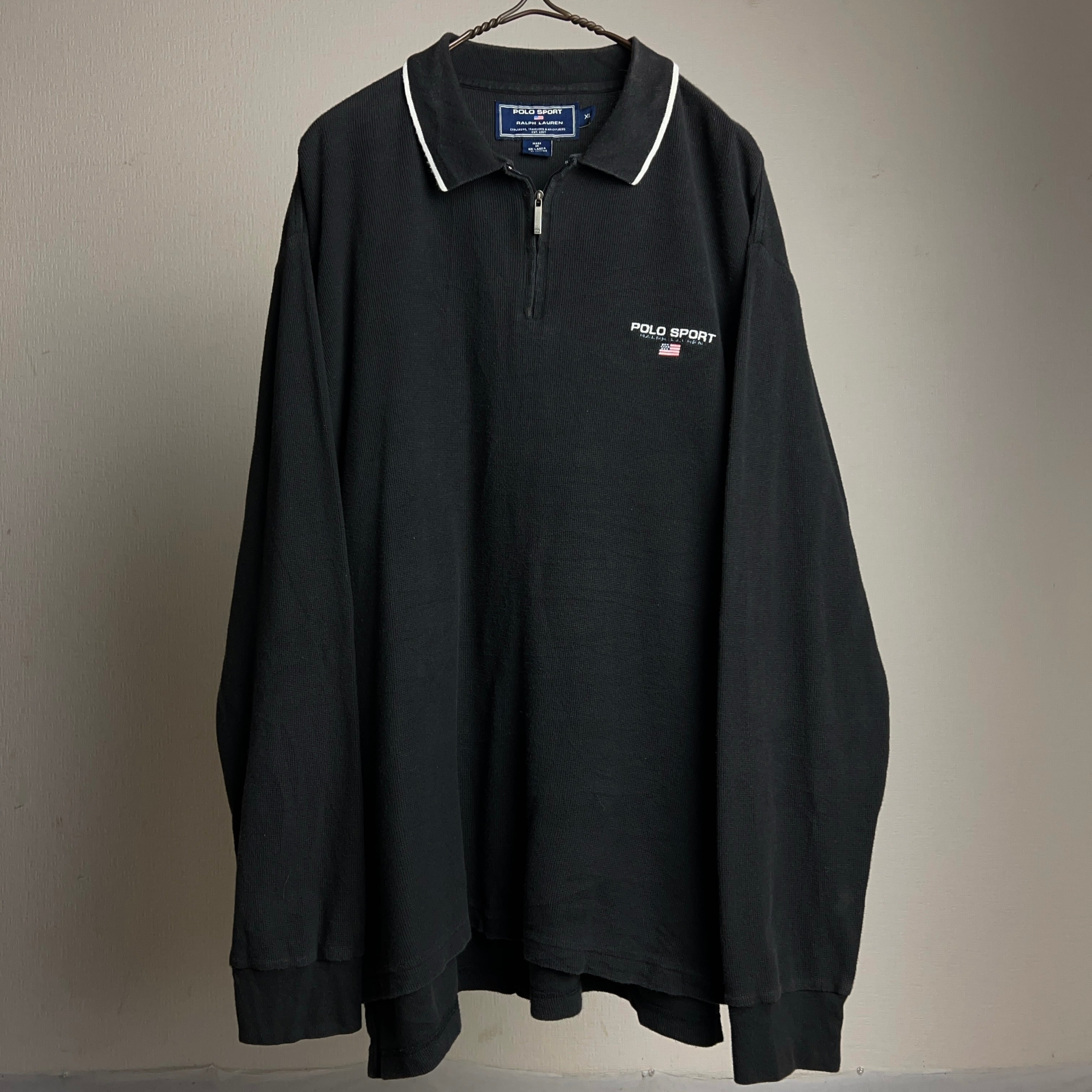 90's POLO SPORT Half Zip Polo Shirt Ralph Lauren SIZE L 90年代