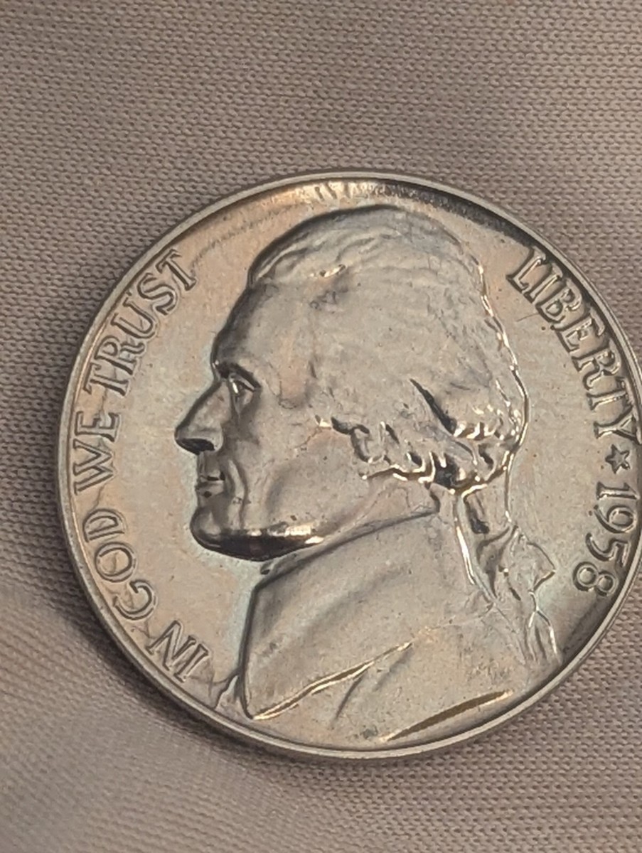 1958 No Mint Jefferson Nickel With FS. DDO DDR Strike Error Both