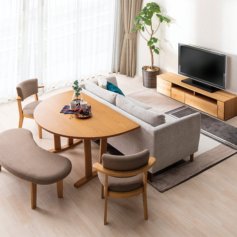 ダイニングテーブル DARTS2 150半円【大型商品配送】の通販｜東京