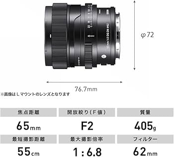 Amazon.co.jp: シグマ(Sigma) レンズ 65mm F2 DG DN Sony ソニー E