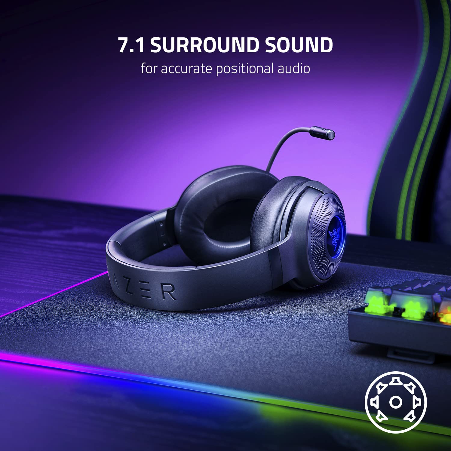 Amazon.co.jp: Razer Kraken V3 X 有線USBゲーミングヘッドセット:軽量