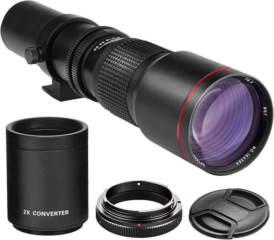 Amazon.com : High-Power 500mm/1000mm f/8 Manual Telephoto Lens for