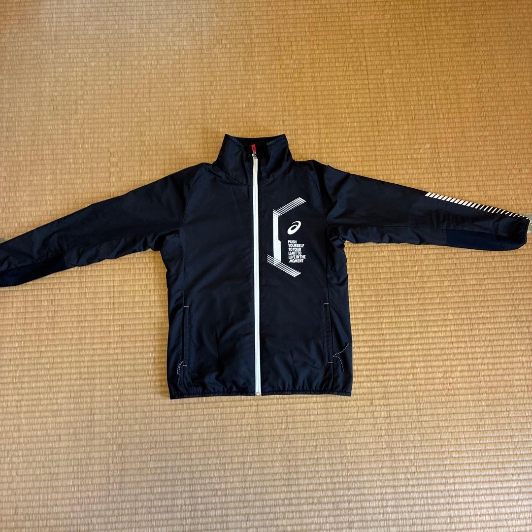 ASICS ブラック ウォームアップジャケット Mサイズ ASICS（アシックス） ウォームアップジャケット＆パンツ 上下セット 上