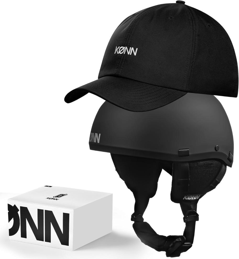 KONN スキーヘルメット 帽子対応セット 360°頭囲調節 マグネットバックル KONN スキーヘルメット 帽子対応セット 360°頭囲調節 マグネット