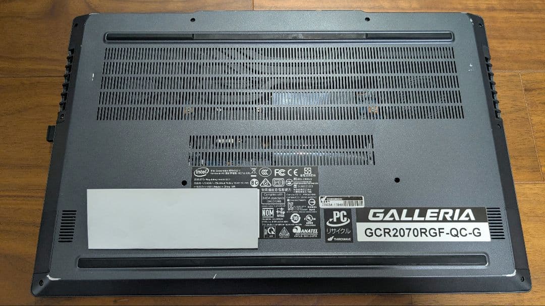GALLERIA RTX2070MaxQ 1TB SSD RAM32GB+冷却台