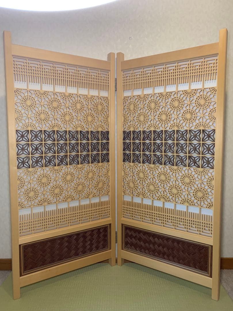 組子　組子細工　衝立　ついたて　パーテーション Amazon.co.jp: 組子 組子細工 衝立 パーテーション 伝統工芸品
