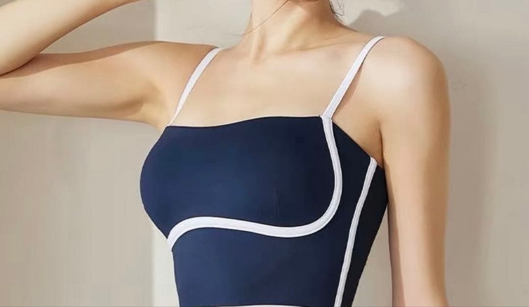 未使用　キャミソール&ハイウエストストライプフレアレギンスセット　M ハイウェスト 2つストライプス フレアレギンス