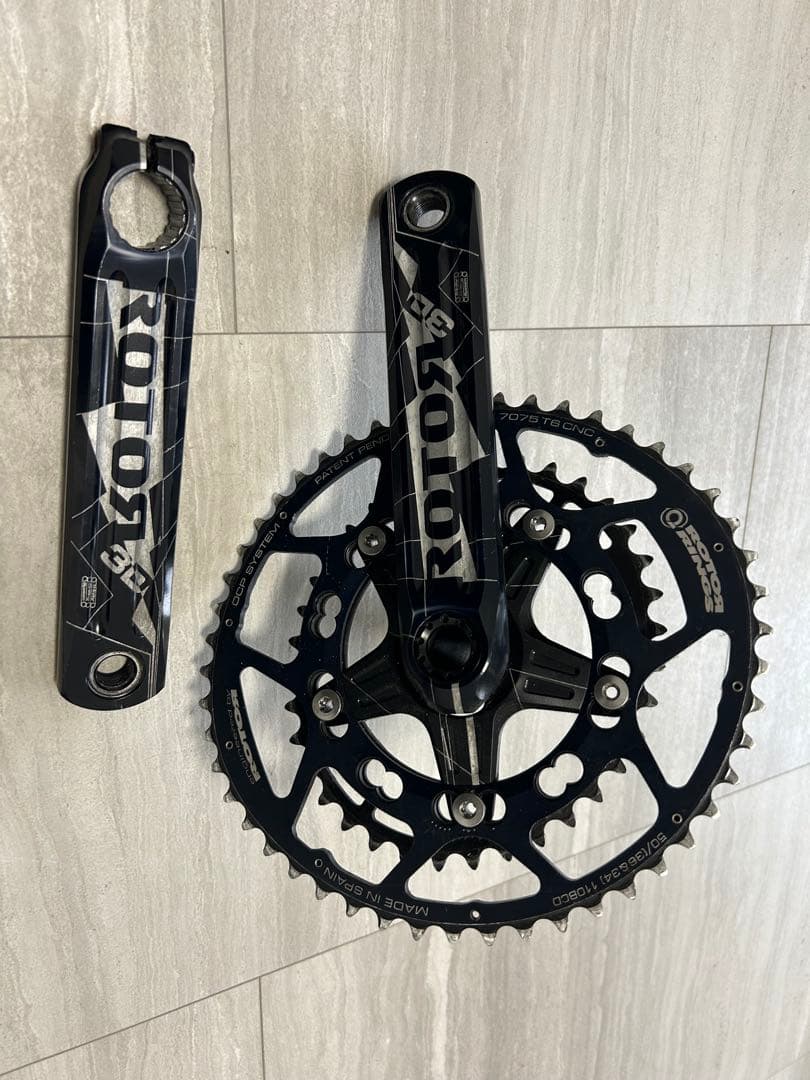 ROTOR 3Dクランクセット クランク長165mm楕円チェーンリング付 ROTOR】超お得なクランクセット！！今こそ楕円チェーンリングを使い